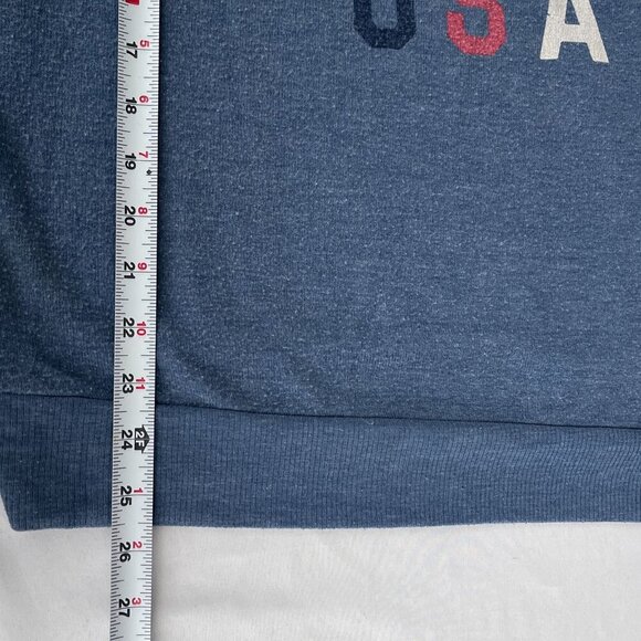 Junk Food Sleepin‎ In The USA Graphic Oversized Pullover Blue Sweatshirt Women S - Picture 9 of 11